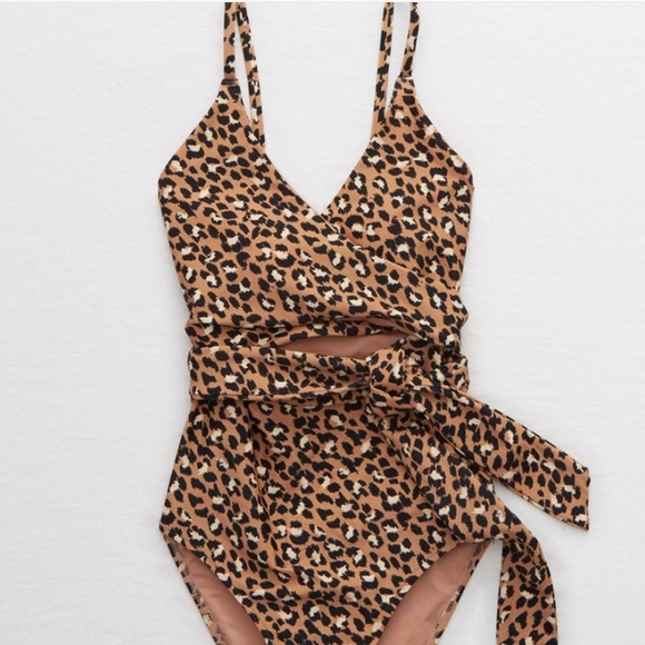 American Eagle Outfitters Other - AE LEOPARD WRAP ONE PIECE SWIM